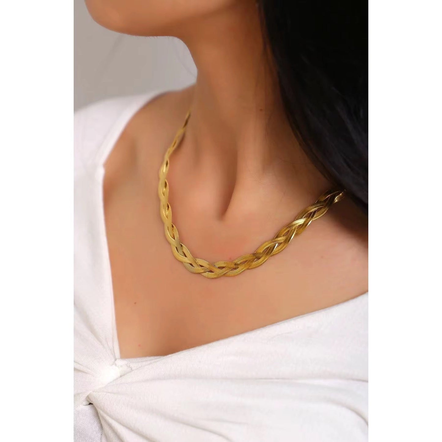 ✨Braided 3 layer snake Chain Necklace ✨