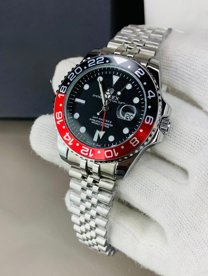 Exquisite Pepsi Dial Black Silver Jubilee Rlx Watch 🔥