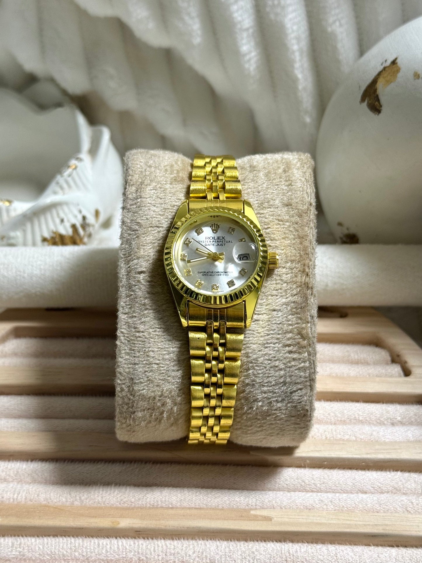 White Briaded Dial RLX watch