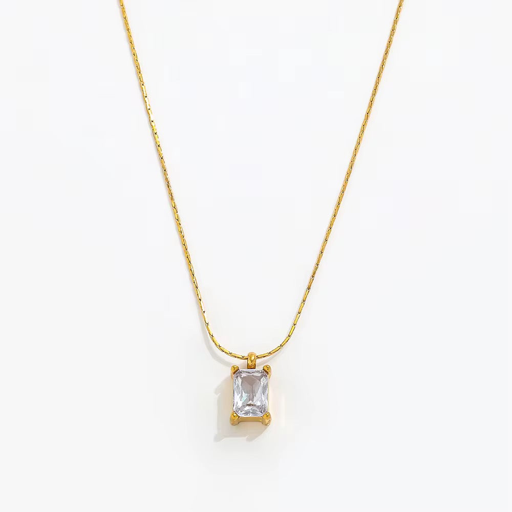 ✨Stainless steel Gold White Zircon Pendant ✨