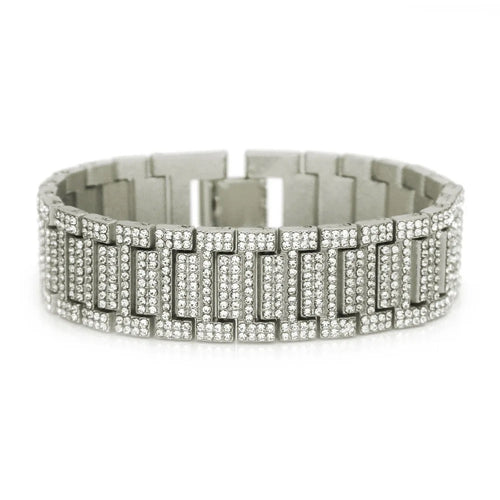 High Grade zircon Claras Iced out 18k Silver Bracelet