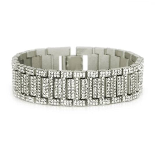 High Grade zircon Claras Iced out 18k Silver Bracelet