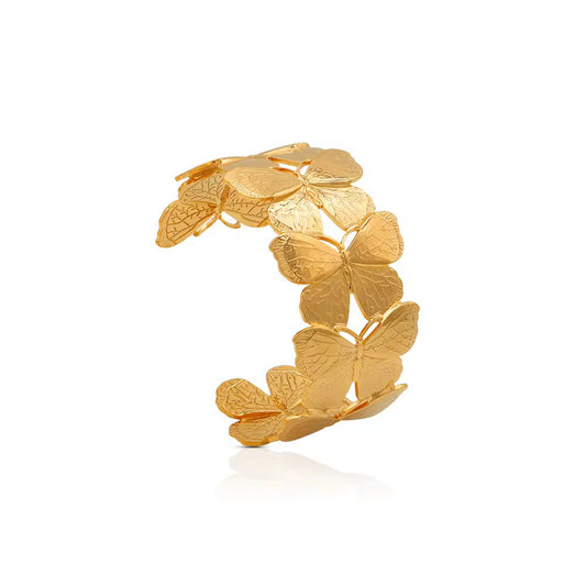 ✨ Exclusive Stainless steel Gold Chunky Adjustable Butterfly Cuff ✨