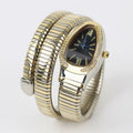 ✨Exclusive Crystal studded black dial serpenti snake Silverxgold Bvlg watch✨