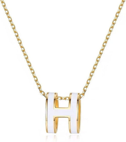 ✨White H enamel pendant Earrings Set ✨