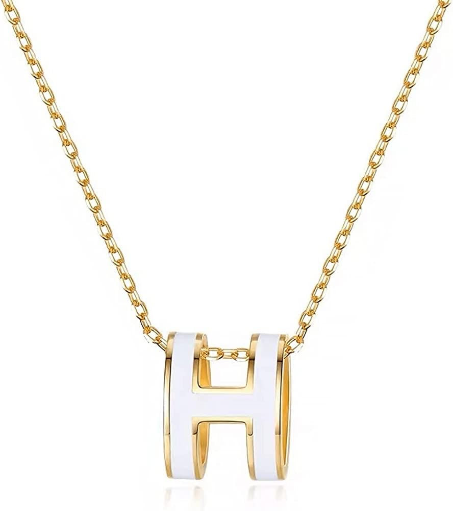 ✨White H enamel pendant Earrings Set ✨