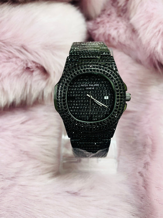 ✨Black crystal studded High Grade Watch✨(unisex)