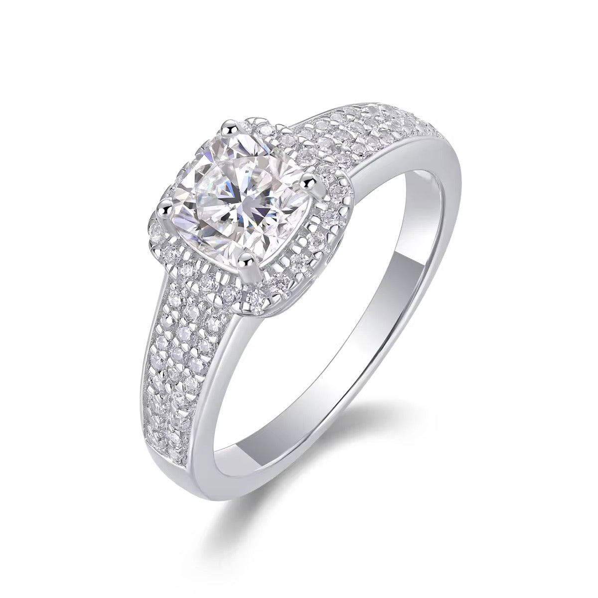 ✨Sterling Silver Moissanite Luxurious Statement Silver Adjustable Ring ✨