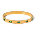 ✨22k Gold Stainless Steel Emerald Bar Gold Cuff Bracelet✨
