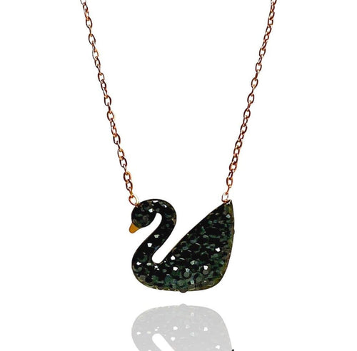 Stainless black duck pendant
