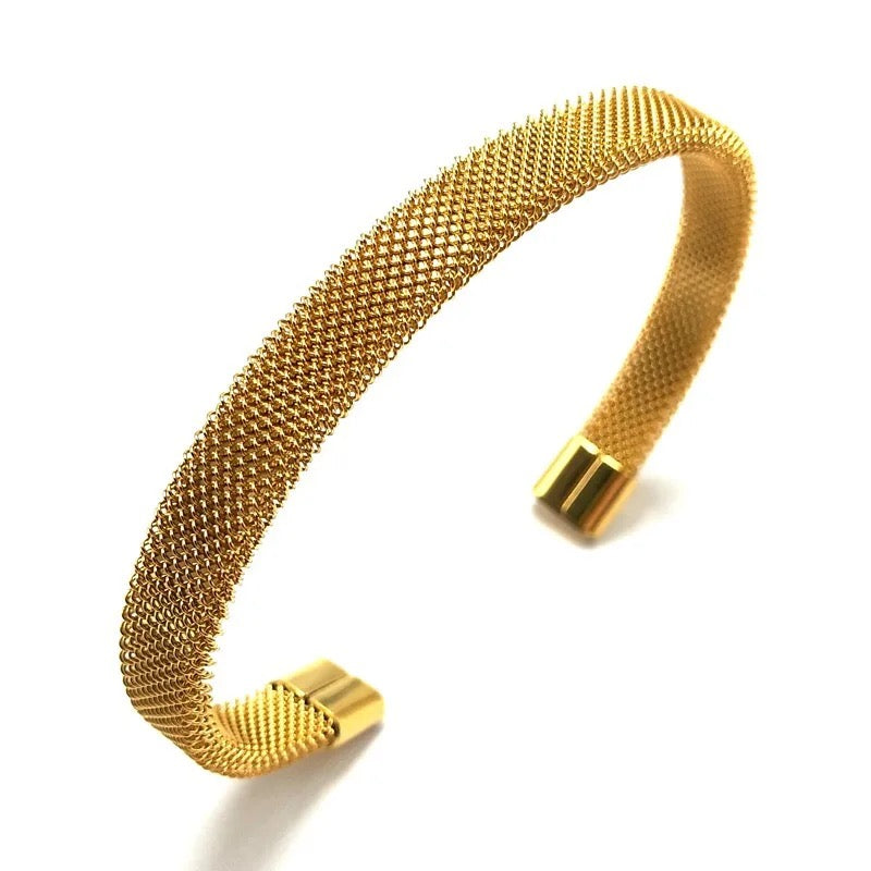 18k Everyday Veto Gold Mesh Cuff Bracelet ✨
