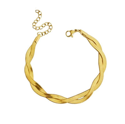 18k Gold twisted Snake chain bracelet ✨