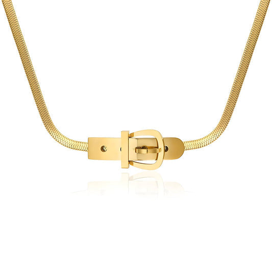 ✨Exquisite Gold Buckle Snake chain Pendant✨