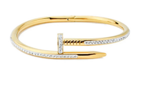 ✨Stainless Steel crystal zircon Nail bracelet✨