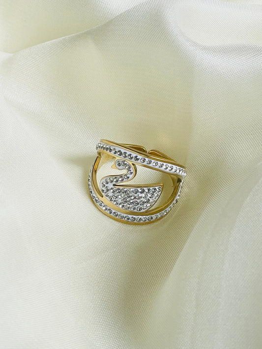 ✨ White duck Crystal Adjustable Ring✨