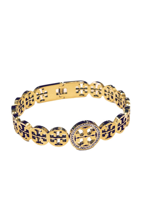 Stainless steel Diamantés Golden Tresa Bracelet
