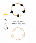 Double sided black and white clover bracelet ✨