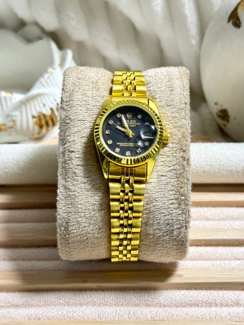 Black Braided dial golden RLX watch