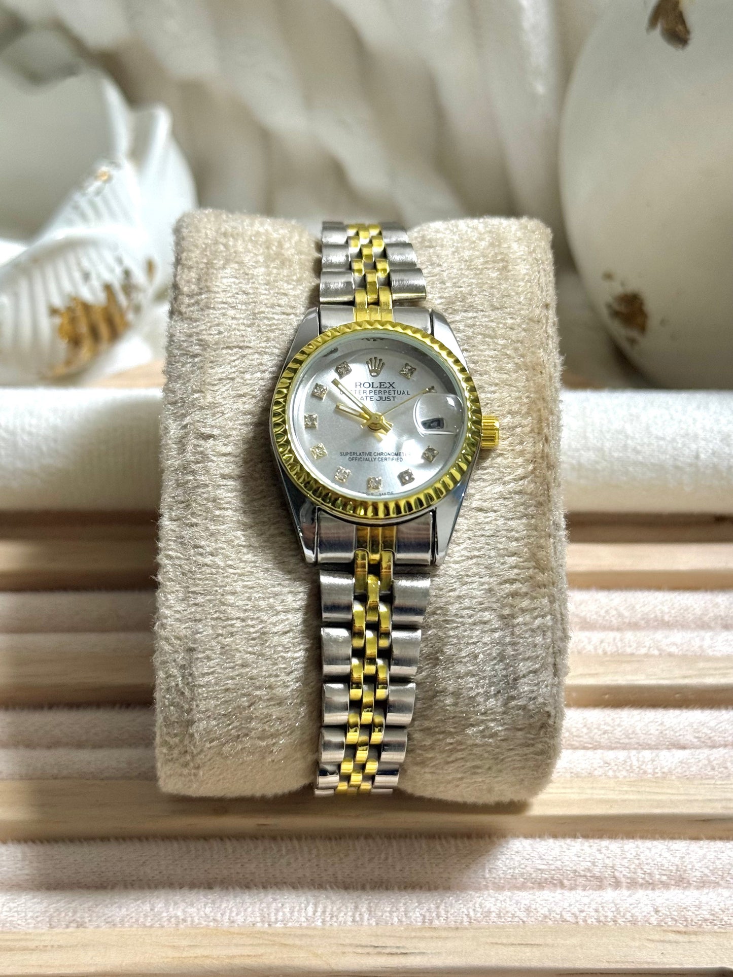 White Braided dial SilverXgold RLX watch