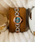 ✨Exquisite Emerald Dial RoseGoldxSilver Strap True Worth Chain Watch ✨