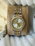 ✨Exquisite Crystal studded Gold Dial GoldxSilver True Worth Watch ✨