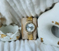 ✨Exclusive Stainless Steel Crystal Studded White Dial Bvlg Watch ✨