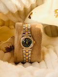✨Exclusive Zirconia SilverXGold Emerald Dial Crystal Studded True worth watch ✨