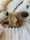 ✨Exclusive Zirconia Gold White Dial Crystal Studded True worth watch ✨