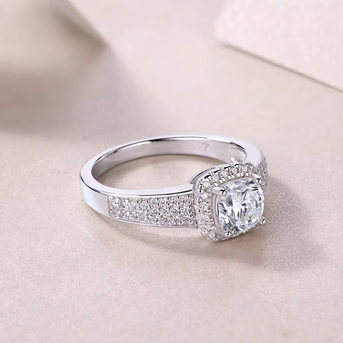 ✨Sterling Silver Moissanite Luxurious Statement Silver Adjustable Ring ✨