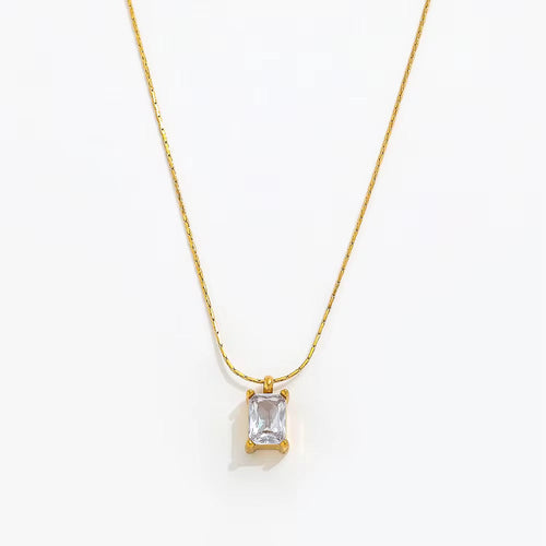 ✨Stainless steel Gold White Zircon Pendant ✨