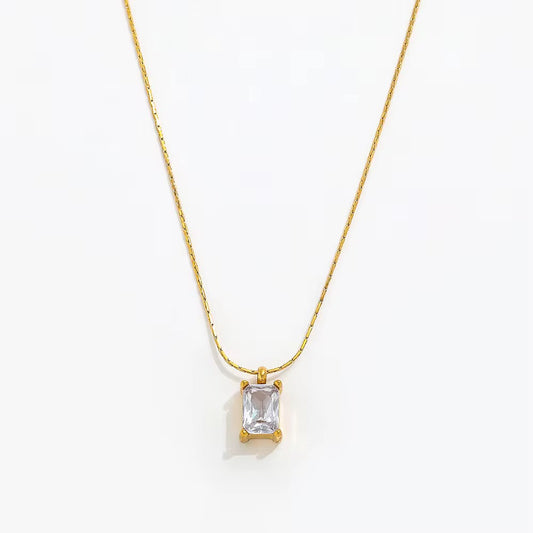 ✨Stainless steel Gold White Zircon Pendant ✨