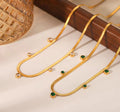 ✨Exquisite Stainless steel Gold Snake Chain Gemstone Necklace ✨.