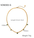 ✨Exquisite Stainless steel Gold Snake Chain Gemstone Necklace ✨.