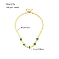 ✨Exquisite Stainless steel Blue Stone Gold Snake Chain Pendant ✨